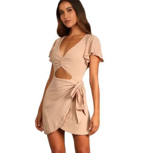 Lulus Women's Be a  Friend Blush Cutout Dress Size Small